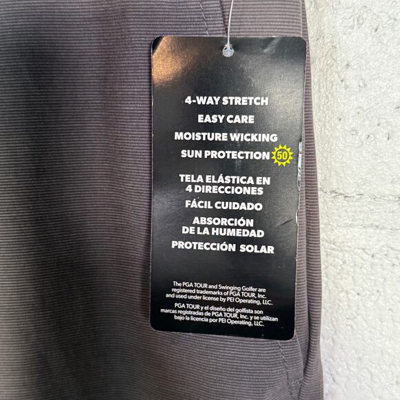 PGA Tour Men's Flat-Front 4-Way Stretch 9" Shorts DK grey Heather, 40 $48 - Picture 7 of 8